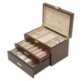 thumbnail image 2 of Wooden Jewelry Box for Women, 3 Layers Large Wooden Jewelry Organizer Box Watches Necklace Ring Storage Box for Women (Walnut 3 Layer), 2 of 10