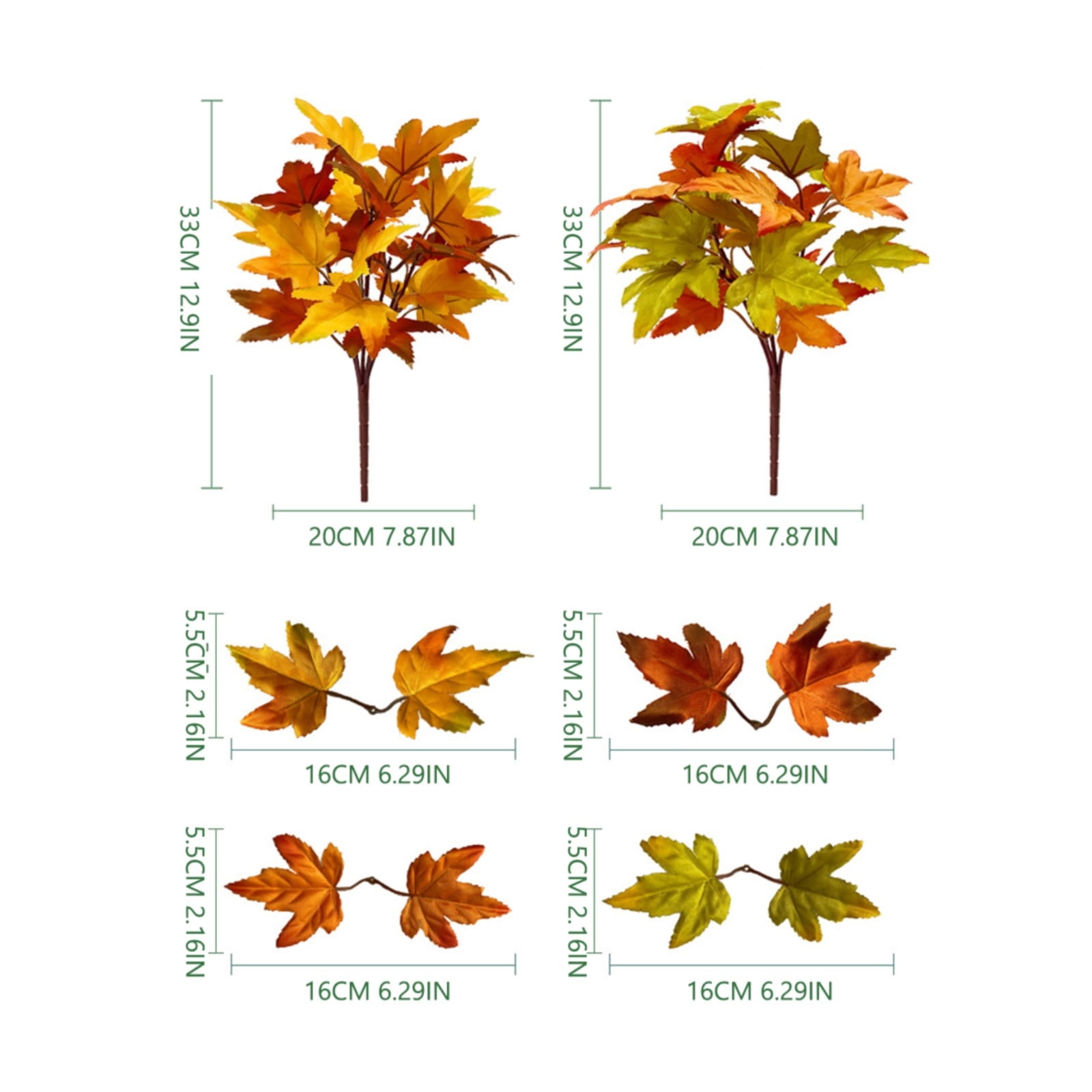 Winter Vase Filler Baskets with Artificial Flowers Maple Leaf Bundle  Thanksgiving Home Decoration Green Cutting Ornaments Autumn Maple Flowers  from Wildfires Pack of Flowers 