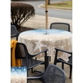 thumbnail image 5 of Outdoor Tablecloth with Umbrella Hole for Patio/Picnic/Party/Camping, Blue Brown Ombre Coastal Waterproof Table Cloth Square Cover Washable, Sea Nautical Summer Beach Starfish Coral (60"x 60"), 5 of 8