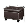 thumbnail image 4 of Designs4Comfort 5th Avenue Storage Ottoman in Espresso Faux Leather, 4 of 15