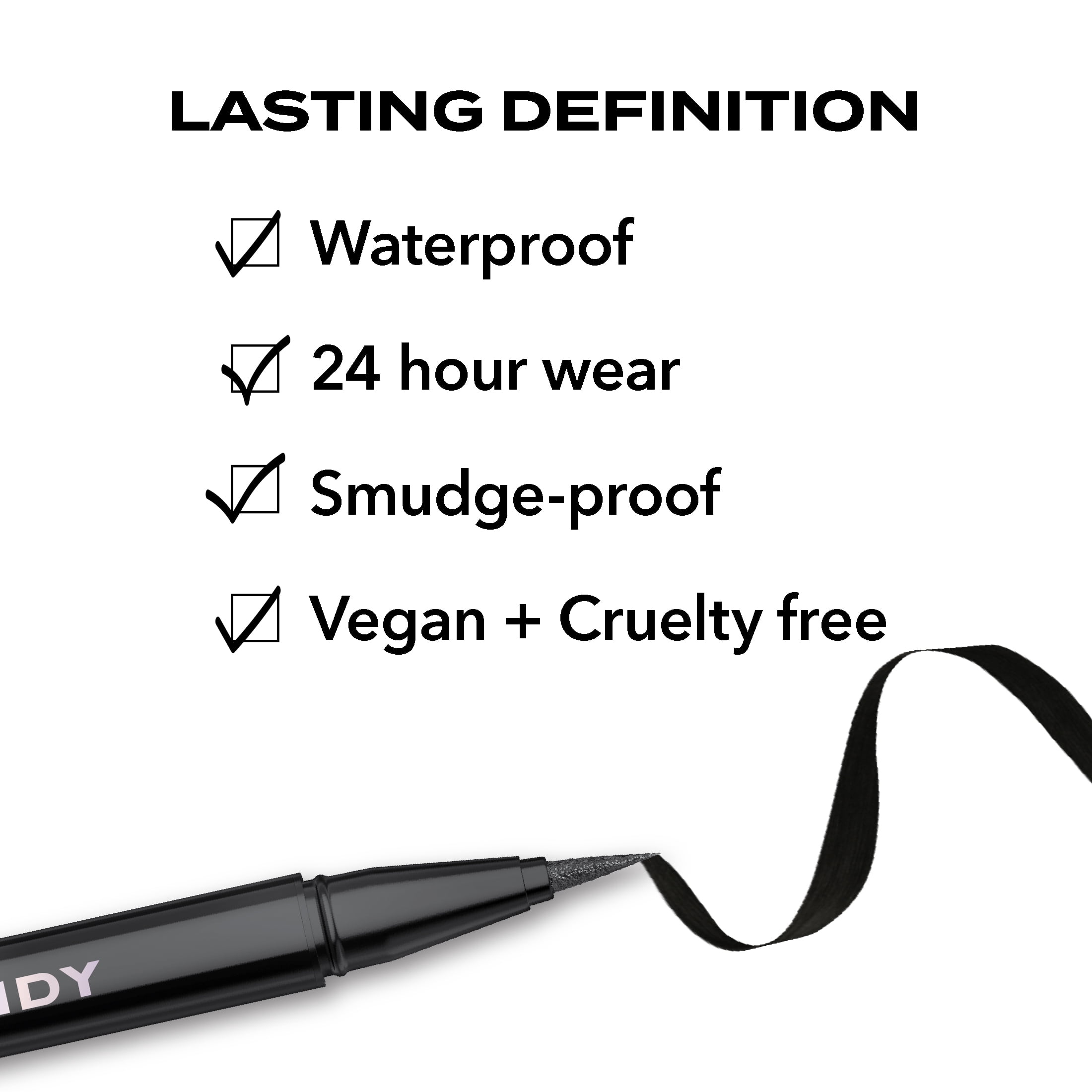 Hard Candy Party Lines Felt Tip Liner, Liquid Eyeliner, Waterproof, Little Black Dress, Black