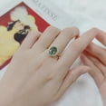 thumbnail image 3 of Moss Agate Oval Cut Cluster Engagement Ring, 18K Gold Over Silver Ring 2.8 Carat, 3 of 6