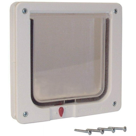 Ideal Pet Cat Flap 4 Way Locking - Lockable, Manual, Extra Lock for Pet Doors Flap - White