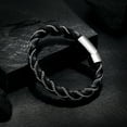 thumbnail image 6 of Urn Bracelet for Ashes for Mens Double-Band Black Braided Leather Bangle Bracelets Cremation Jewelry For Ashes Wristband Memorial Urn Bangle, 6 of 9