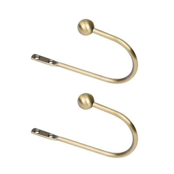 Giyblacko Sticky Hooks For Hanging Curtain Holdback, Wall Mounted Drapery Tiebacks With Screws, Metal Decorative