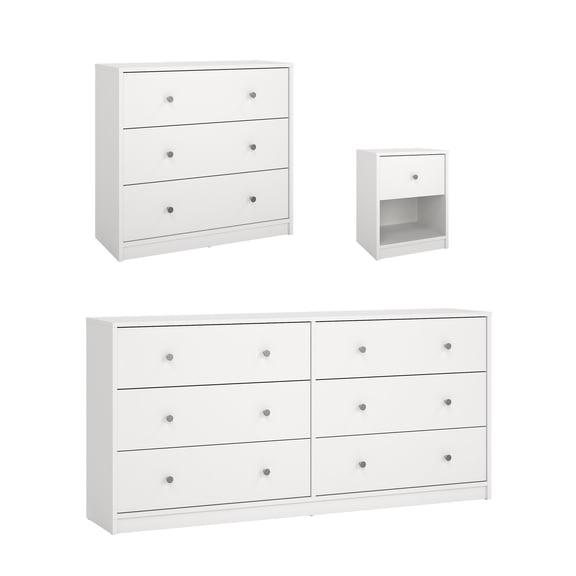 Tvilum Studio 3-Piece Bedroom Set for Adults, White