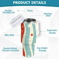 thumbnail image 2 of Yayeee 40oz Stainless Steel Tumbler with Straw and Handle Double-Wall Insulated Travel Water Bottle, Light Blue Pattern, 2 of 8