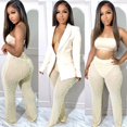 thumbnail image 5 of SNKSDGM Women's Plus Capri Pants for Women Plus Size Casual Sweatpants Women Plus Size Petite Women Casual Solid Mesh Bead Wide Leg Bottom Pants with Bottom Pants, 5 of 5