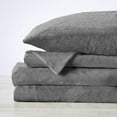 thumbnail image 2 of Micro Fleece Extra Soft Cozy Velvet Plush Sheet Set. Deluxe Bed Sheets with Deep Pockets. Velvet Luxe Collection (King, Grey), 2 of 5