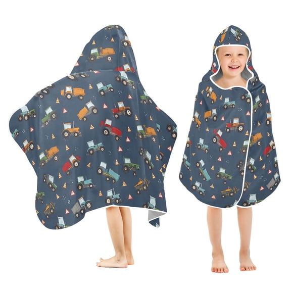 joogoo Cartoon Trucks Vehicle-t3 Kids Hooded Beach Towel Baby Bath Towel 23.5"x50"