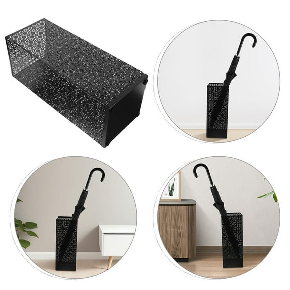KHBUAB Hollow Umbrella Holder Metal Stand Black 1Pack