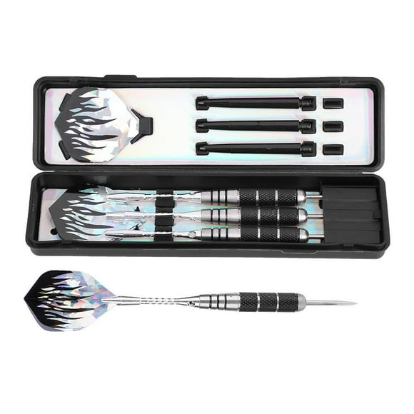 Peahefy 3Pcs 153mm Professional Stainless Steel Tip Target Throwing Darts Set With 6pcs Flights , Darts Set, Steel Tip Darts