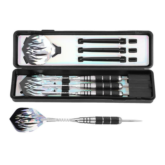 Ejoyous Ensemble de 3 Pcs de Fléchettes à Lancer en Acier Inoxydable Professionnelles de 153 mm avec 6 Pcs de Fléchettes en Vol, Accessoires pour Fléchettes, Fléchettes à Embout d'Acier