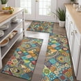 thumbnail image 2 of Multicolor Ethnic Geometric and Floral Pattern Kitchen Rugs Sets Of 3,Kitchen Runner Rugs Non Skid Washable,Decorative Kitchen Floor Mats for Kitchen,Sink,Laundry,17"x30"+ 17"x47" + 17"x59", 2 of 6