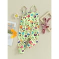 thumbnail image 4 of Biezeib Toddler Girls Easter Romper, Flower/Rabbit Carrot Print Sleeveless Long Pants Jumpsuit, 4 of 8