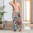 thumbnail image 6 of Lsque Vibrant Leopard In Flowers Print Men's Pajama Pants, Lounge Pant - Comfortable Home Wear,Elastic Waistband, Stylish Design-Small, 6 of 9