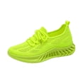 thumbnail image 3 of Domzle Women's Walking Shoes Slip On Tennis Sneakers Gym Workout Lightweight Non Slip Mesh Breathable Running Shoes for Women Fluorescence Yellow, 3 of 7