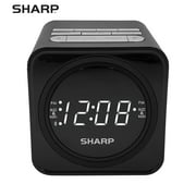 SHARP FM Clock Radio with Bluetooth Speaker, FastCharge 2 amp USB Charge Port, Wake to Alarm or Radio, Dual Alarms, Easy to Read LED White Display, Simple to Use, Easy to Read at a Glance