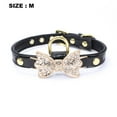 thumbnail image 2 of Designer Fancy Cute Leather Shiny Rhinestone Bow Tie Pet Cat And Dog Collar Necklace Jewelry, 2 of 5