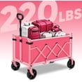 thumbnail image 3 of Wagon Cart with Wheels with 220LBS Capacity,Heavy Duty Wagon Carts Foldable,Lightweight Utility Portable Cart for Grocery, Shopping, Garden, Camping. Pink, 3 of 7