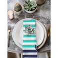 thumbnail image 2 of Anchor Turquoise Cloth Napkins Set of 6 Reusable Dinner Napkins, Modern Navy Blue White Striped Nautical Cocktail Napkin Washable Table Napkins for Wedding/Holiday Party/Baby Shower 20"x20", 2 of 7