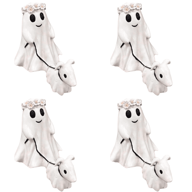 Fantasma Halloween Que Camina Perro Resina Regalo Creativo para Amigos (niña 15 Cm)