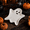 1-pack, variant on Halloween Ghost Ceramic Spoon Rest, Cute White Utensil Rest and Trinket Dish for Kitchen Counter, Stove Top, Rings, Keys and Candy