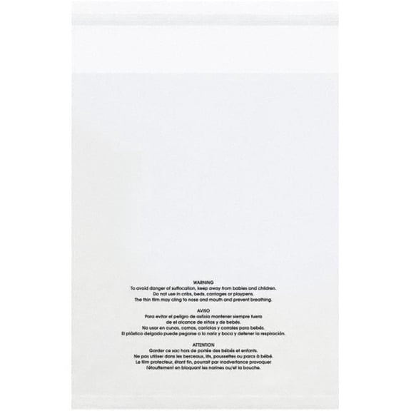 Box Partners PMR060615 6 x 6 in. 1.5 Mil Resealable Suffocation Warning Poly Bags Case, Pack of 1000