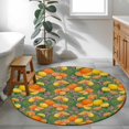 thumbnail image 3 of Round Rugs 3 Ft, Orange Lemons Non Slip Area Rugs for Kitchen Bedroom Entryway, Summer Botanical Elegant Pastoral Watercolor Washable Carpet Runner Rug Floor Mats for Bedroom Home Decor, 3 of 8
