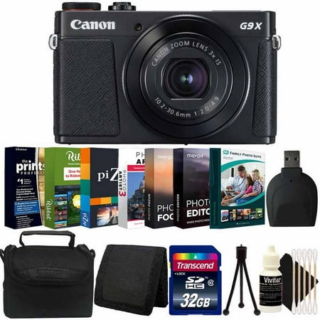 Canon Powershot G9x II Digital Camera Black with Software Accessory (Canon G9x Best Price)