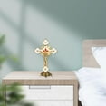 thumbnail image 5 of Religious Gifts Jesus on Cross Statue Tabletop Crucifix Cross Home Decor - 8" - Gold, 5 of 6