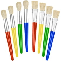 Paint Brushes for Kids, 8 Pcs Big Washable Chubby Toddler Paint Brushes, Easy to Clean & Grip Round and Flat Preschool Paint Brushes with No Shed Hog Bristle for Acrylic Paint, Washable Paint