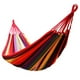 Outdoor Colorful Stripe Canvas Hammock Swing Lying Recline Bed For Camping Hiking Picnic – image 3 sur 8