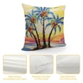thumbnail image 4 of GOSMITH  Palm Tree Throw Pillow Cushion Cover, Colorful Cartoon Tropical Island Hawaiian Torch Seagulls Sunset Summer Theme, Decorative Square Accent Pillow Case, Blue Orange, 4 of 5