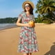 thumbnail image 4 of Balery Pink Flamingo Vestidos sueltos de manga corta para mujer, vestidos de verano 2025, vestidos casuales de corte A con vuelo., 4 of 6