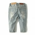 thumbnail image 2 of KIDSCOOL SPACE Baby Girl Boy Elastic Band Inside Ripped Denim Pants,7-8 Years, 2 of 7