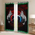 thumbnail image 2 of Homewish Extreme Sports Car Curtains Pack of 2 (42x84 Each),Geometric Checkered Curtains Blackout,Black White Bedroom Curtains Forboys Teens,Super Cozy Room Decor, 2 of 6