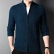 thumbnail image 3 of Suéter de lana para hombre, tipo cárdigan, estilo coreano, grueso, de moda, para primavera y otoño, con cuello alto, 3 of 4