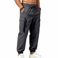 thumbnail image 5 of Zekutng Cargo Pants for Men Strap Decor Small Label Drawstring Tapered Jogger Pants,Sizes S-3XL, 5 of 9