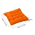 thumbnail image 2 of 1 Pack Chair Cushions for Dining Chairs 16x16 Soft Comfortable Chair Pads Cushion for Kitchen Office Tufted Square Seat Cushion with Ties-Orange, 2 of 3