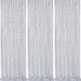 thumbnail image 1 of Cortina Backdrop Queen Dream con lentejuelas plateadas, paquete de 3 unidades, 61 x 244 cm, 1 of 6