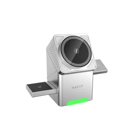 HAVIT W3106 3-in-1 Rotating Wireless Charger Dock Fast Charging for Phone Watch