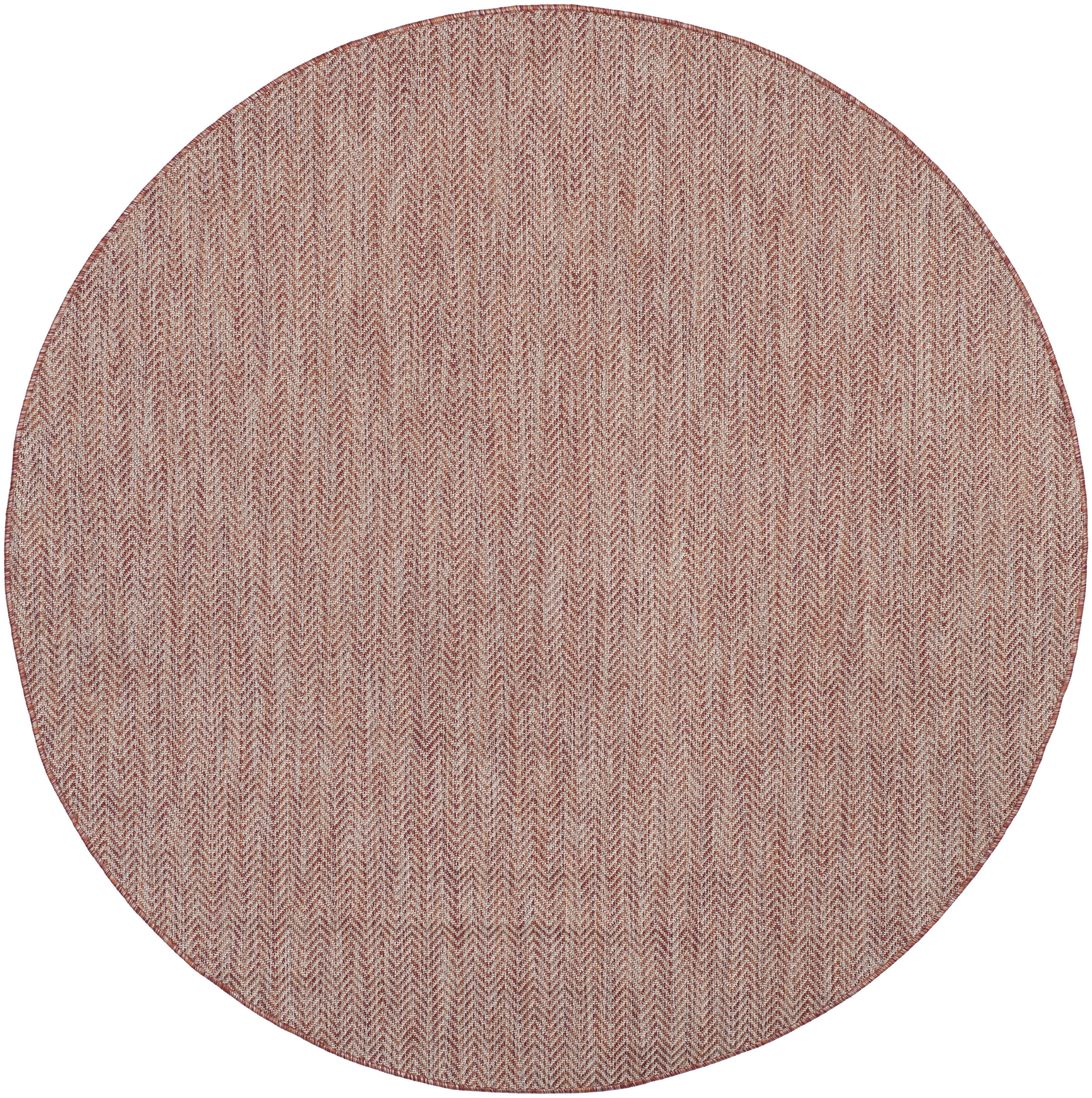 Safavieh Courtyard Blazhe Chevron Indoor/Outdoor Area Rug, Red/Beige, 10' x 10' Round