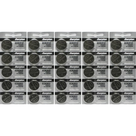 25 Energizer 2032 Battery CR2032 Lithium 3v (5 Packs of