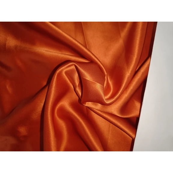 100% Silk Satin fabric 44" wide ORANGE 150 gms [40 momme]