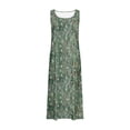 thumbnail image 4 of Vestido de Verano para las Mujeres sin Mangas Lino-Look Impreso Maxi, Suelto Fluido Y Vestido Sexy de Moda para las Mujeres, 4 of 4
