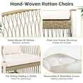 thumbnail image 6 of Harper & Bright Designs Patio PE Wicker Dining Table Set for 4, Outdoor Acacia Wood Rectangular Table and 4 Rattan Arm Chairs with Iron Frame for Poolside Backyard Garden, Natural, 6 of 20