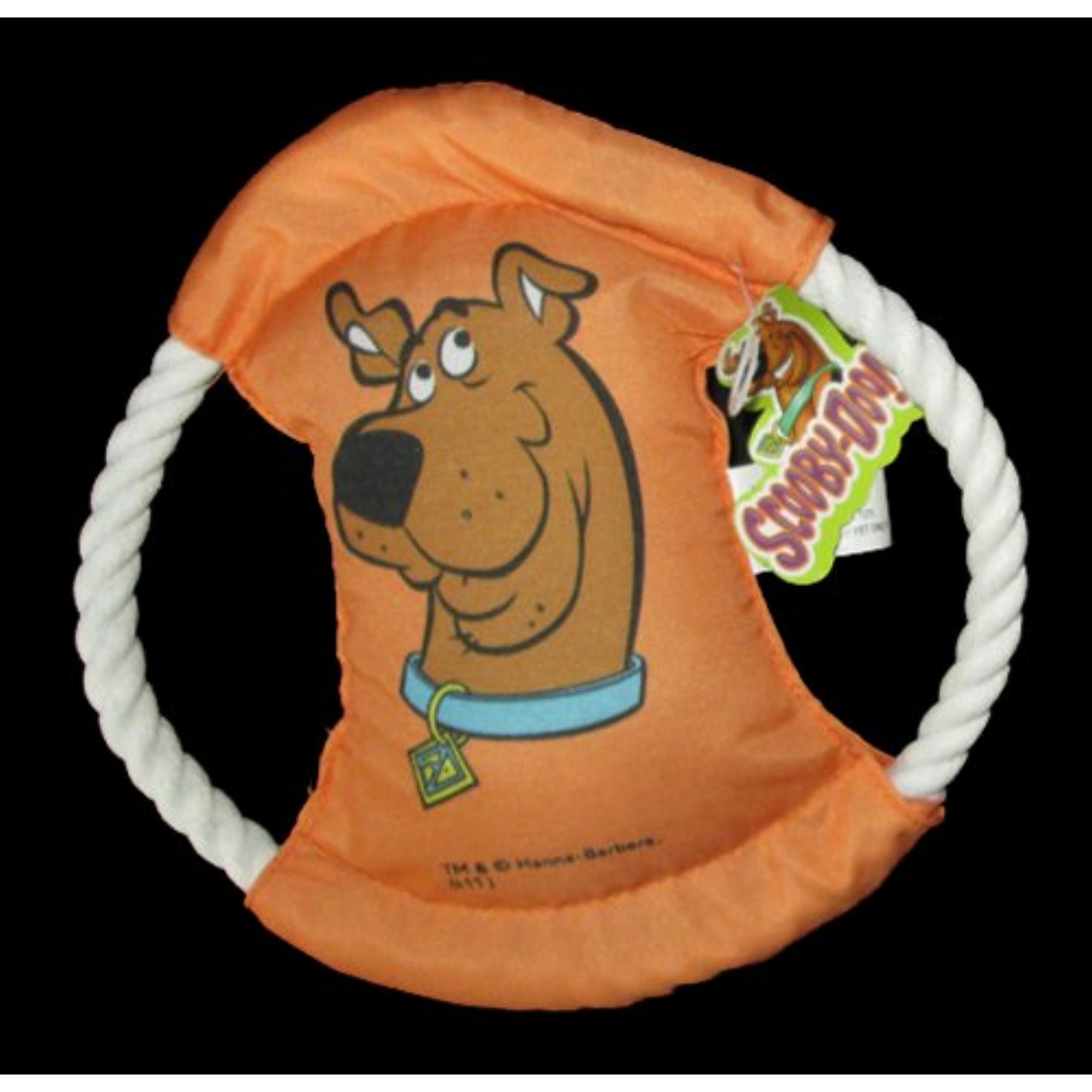 Scooby Doo 7" Orange Stuffed Disk Rope Ring Dog Toy