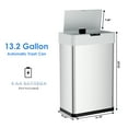 thumbnail image 2 of Arlopu 13.2 Gallon Automatic Trash Can Kitchen Stainless Steel Touchless Motion Sensor Garbage Can, 2 of 9