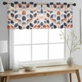 thumbnail image 2 of Navy Blue Burnt Orange Botanical Valance Curtains for Kitchen/Living Room/Bathroom/Bedroom Window, Rod Pocket Small Topper Half Short Window Curtains Voile Sheer Scarf, Vintage Leaves 54"x18", 2 of 8